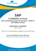 SAP E_HANAAW_14 Dumps - Prepare Yourself For E_HANAAW_14 Exam
