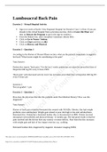 NURSING MISC VCE Quiz Lumbosacral Back Pain week 5 &lpar;select Jacquline Catanazaro &lpar;Room 402&rpar;&lowbar;Rated A&period;