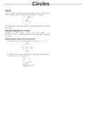 Circle Summary  Engineering maths