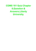 COMS 101 Quiz Chapter 8,Question & Answers,Liberty University.
