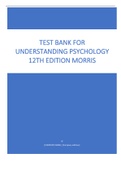 Test Bank for Understanding Psychology 12th Edition Morris