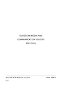 European Media and Communication Policies