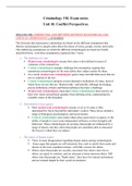 Criminology 310 Exam Notes (Section A, Unit 10)