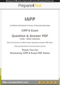 CIPP-E Questions [2021] Get 100% Actual CIPP-E Questions and Answers PDF