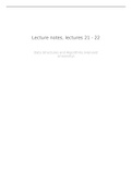Class notes Data Structures and Algorithms (CS 124) Lects 21 to 22