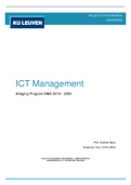 ICT Management: Summary + Exam questions (English) (Bridging MBA - KUL Brussels)