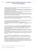 ATI MENTAL HEALTH RETAKE EXAM -LATEST STUDY GUIDE 2020&sol;2021