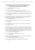 Exam &lpar;elaborations&rpar; Chamberlain College of Nursing NR 601 Midterm Exam &ndash; Question with Answers &lpar;Latest&comma; Graded A&rpar; 
