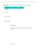 CHEM115 FINAL EXAM &vert; verified solution 