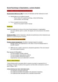 Social Psychology in Organisations Lecture Notes