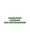 Complex Patient Case Results Doris Turner ShadowHealth