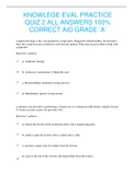 KNOWLEGE EVAL PRACTICE QUIZ 2 ALL ANSWERS 100% CORRECT AID GRADE ‘A’