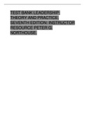 Test Bank Leadership: Theory and Practice, Seventh Edition: Instructor Resource Peter G. NorthouseUSE,