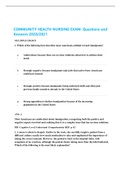 COMMUNITY HEALTH NURSING EXAM&period; Questions and  Answers 2020&sol;2021