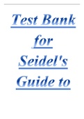TEST BANK FOR SEIDEL'S GUIDE TO PHYSICAL EXAMINATION 9TH EDITION