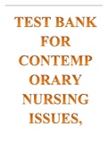 TEST BANK FOR CONTEMPORARY NURSING ISSUES, TRENDS AND MANAGEMENTS 7TH EDITION BY CHERRY & JACOB ALL CHAPTERS COMPLETED AND GRADED A