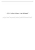 NR503 Week 3 - Relative Risk Calculations (Questions and Answers)