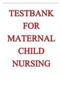 NUR 201 NUR201 MATERNAL CHILD HEALTH NURSING -TESTBANK FOR MATERNAL CHILD HEALTH NURSING 5TH ED BY McKINNEY