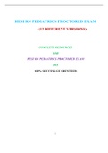 HESI RN PEDIATRICS PROCTORED EXAM 2021 &lpar;12 VERSIONS&rpar; &sol; RN PEDIATRICS PROCTORED EXAM 2021 &lpar;12 VERSIONS&rpar;&vert; VERIFIED DOCUMENT &vert; 100 &percnt; CORRECT 