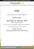 CAPM Questions [2021] Get 100% Actual CAPM Questions and Answers PDF