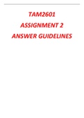 TAM2601 ASSIGNMENT 2 ANSWERS AND GUIDELINES