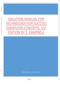 Solution Manual for Technology for Success Computer Concepts, 1st Edition By T. Campbell