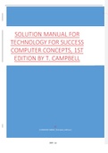 Solution Manual for Technology for Success Computer Concepts&comma; 1st Edition By T&period; Campbell