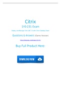 Citrix 1Y0-231 Dumps 100% Official (2021) 1Y0-231 Exam Questions