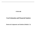 Finance ENMA 600- Cost Estimation and Financial Analysis