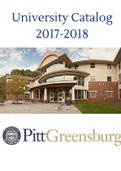 Exam (elaborations) THEA 1303 University Catalog 2017-2018 Pitt Greensburg 