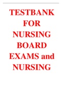 TESTBANK FOR NURSING BOARD EXAMS and NURSING RESEARCH and other INTERVENTIONS Graded A