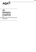 Summary AQA AS Level Physics Paper 1 2020 Mark Scheme