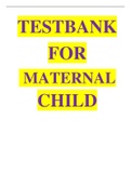 TESTBANK FOR MATERNAL CHILD NURSING CARE BY PERRY THE 6TH EDITION