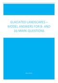 Glaciated Landscapes Model answer - short answer and long answer 