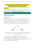 MATH 225N Week7 Assisgnment Conducting a hypothesis test P-Value A&colon;LATEST 2021 &vert; CHAMBERLAIN COLLEGE OF NURSINGpproach