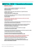 MENTAL HESI 1 Questions&sol;Answers