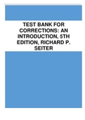 Test Bank for Corrections,, An Introduction, 5th Edition, Richard P. Seiter