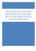 Test Bank for Cognitive Neuroscience,, The Biology of the Mind 5th Edition by Gazzaniga
