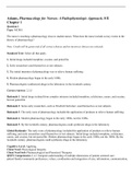 ATI PHARMACOLOGY STUDY GUIDE- Adams&comma; Pharmacology for Nurses&colon; A Pathophysiologic Approach&comma; 5&sol;E