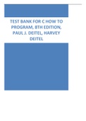 Test Bank for C How to Program, 8th Edition, Paul J. Deitel, Harvey Deitel