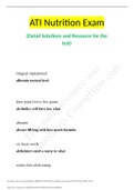 ATI Nutrition Exam &lpar;Detail Solutions and Resource for the test