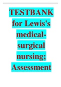 TESTBANK for Lewis's medical- surgical nursing; Assessment and management of clinical problems 11th EditionTESTBANK for Lewis's medical- surgical nursing; Assessment and management of clinical problems 11th EditionTESTBANK for Lewis's medical- su