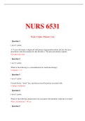 NURS 6531 Week 11 Quiz- Primary Care  - With correct Solutions 