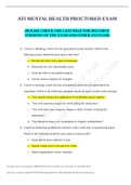 ATI MENTAL HEALTH PROCTORED EXAM