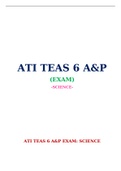 ATI TEAS 6 A&P SCIENCE EXAM