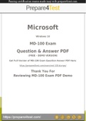 MD-100 Questions [2021] Get 100% Actual MD-100 Questions and Answers PDF