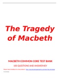 Macbeth Test Bank 100 Questions and Answer Key/Macbeth Test Bank 100 Questions and Answer Key