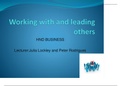 Working With and Leading People 