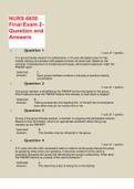 NURS 6650 Final Exam 2- Question and Answers (Detailed)