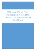 TEST BANK FOR NESTER’S MICROBIOLOGY A HUMAN PERSPECTIVE 9TH EDITION BY